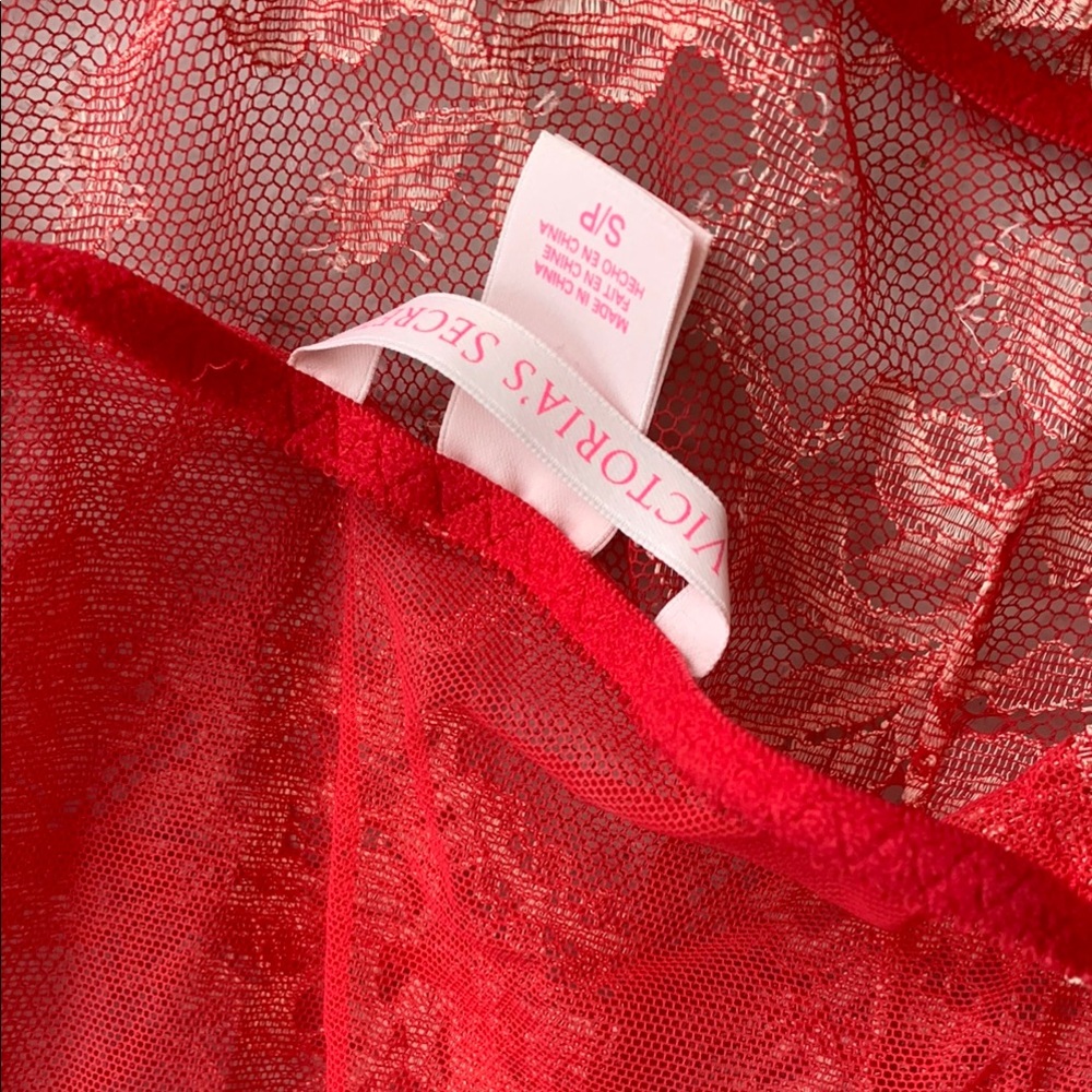 Victoria's Secret Red Lace Bodysuit - Picture 3 of 7